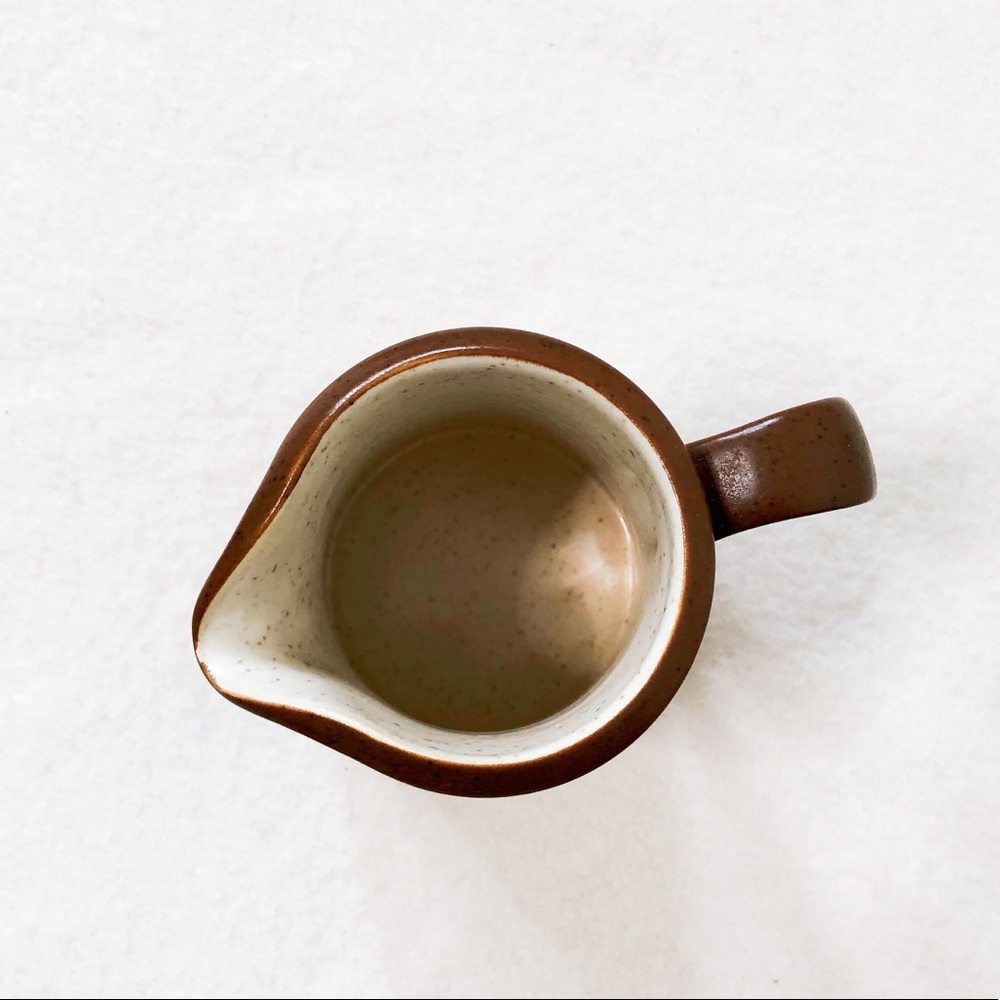 4/$22 Vintage Brown Speckle Mocha Stoneware Creamer Oven Table Dishwasher Safe - Picture 5 of 8